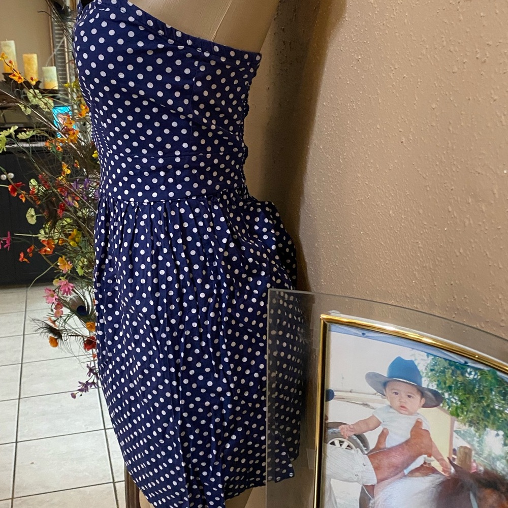 Boutique blue polka dot dress